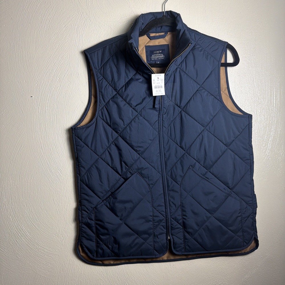 J.Crew Authentic Outerwear Quilted Vest Men's Small New Leisure Outdoors